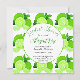 キュートライム柑橘系ブライダルシャワー 招待状