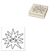 キュートライ芸術的オン顔ウッドアートスタンプ ラバースタンプ (押印)