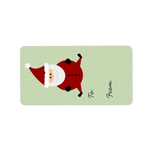 キュートラウンドサンタクロスクリスマスギフトラベル ラベル (正面)
