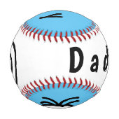 キュートラウンドハッピーデイダディーファーザーズ顔デイブルー 野球ボール (裏面)