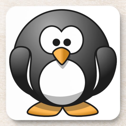 キュートラウンドペンギンデザイン コースター (正面)