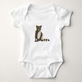キュートラクーンインパインフォレストイラストレーション ベビーボディスーツ