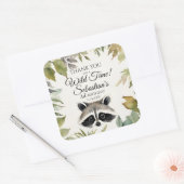 キュートラクーンウッドランドサンキューホテル誕生日 スクエアシール (封筒)