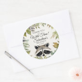 キュートラクーンウッドランドサンキューホテル誕生日 ラウンドシール (封筒)