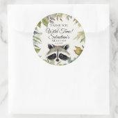 キュートラクーンウッドランドサンキューホテル誕生日 ラウンドシール (バッグ)