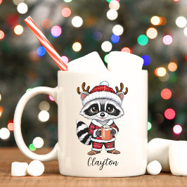 キュートラクーンクリスマスホリデーマグ コーヒーマグカップ