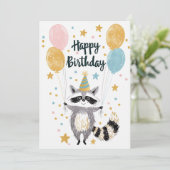 キュートラクーンハッピーバースデー シーズンカード (スタンド正面)