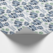 キュートラクーンフォレストアニマルハッピーバースデー ラッピングペーパー (角)