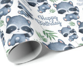 キュートラクーンフォレストアニマルハッピーバースデー ラッピングペーパー (ロールコーナー)