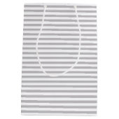 キュートラコーングレイストライプのキッズ誕生日抱き枕 ミディアムペーパーバッグ (裏面)