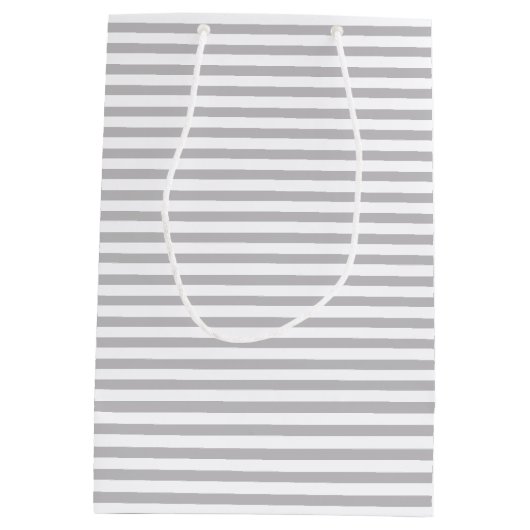 キュートラコーングレイストライプのキッズ誕生日抱き枕 ミディアムペーパーバッグ (裏面)