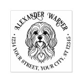 キュートラサアッソドッグヘッドネーム差出人住所 セルフインキングスタンプ (デザイン)