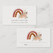 キュートラストオレンジボホフローラレインボークロスバプテスマ プレイスカード (正面/裏面)
