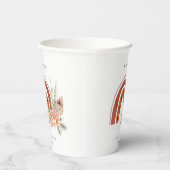 キュートラストオレンジボホフローラレインボークロスバプテスマ 紙コップ (右)