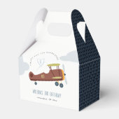 キュートラストグリーンブルーバイプレーンクラウドハート誕生日 フェイバーボックス (裏面サイド)