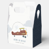 キュートラストグリーンブルーバイプレーンクラウドハート誕生日 フェイバーボックス (オープン)