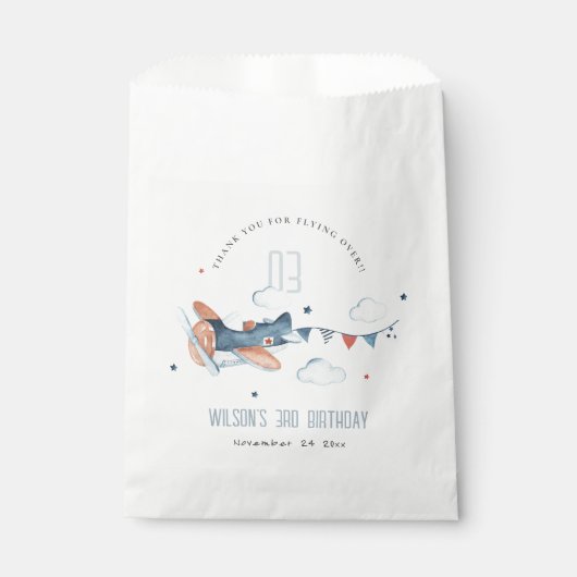 キュートラストネイビー飛行機クラウドスターズスカイ誕生日 フェイバーバッグ (正面)