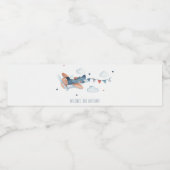 キュートラストネイビー飛行機クラウドスターズ子供の誕生日 ペットボトルラベル