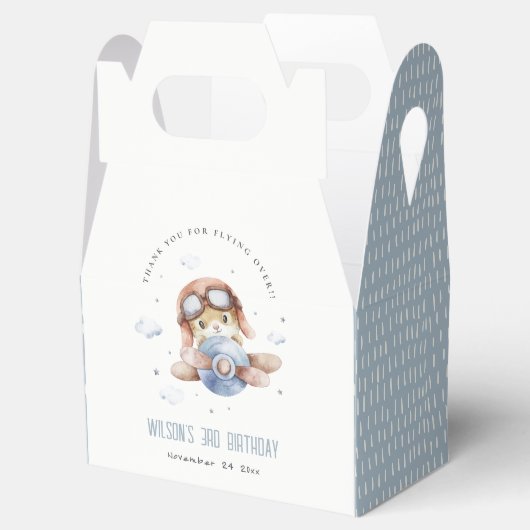 キュートラストネイビー飛行機テディスカイスター子供の誕生日 フェイバーボックス (オープン)
