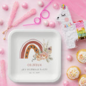 キュートラストボホフローラレインボニーエイジ誕生日 ペーパープレート (パーティー)