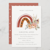 キュートラストボホフローラレインボーベビーシャワー招待状 サンキューカード (正面/裏面)