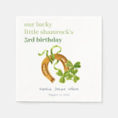 キュートラッキーシャムロックサンパトリックの日子供の誕生日 スタンダードカクテルナプキン (正面)