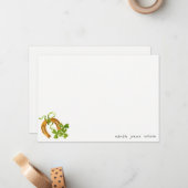 キュートラッキーシャムロックサンパトリックの日子供の誕生日 ノートカード (正面/裏面インサイチュ)