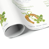 キュートラッキーシャムロックサンパトリックの日子供の誕生日 ラッピングペーパー (ロールコーナー)