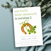 キュートラッキーシャムロックサンパトリックの日子供の誕生日