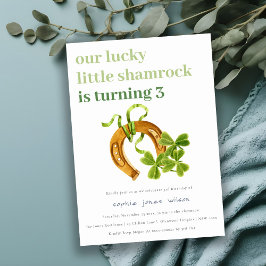 キュートラッキーシャムロックサンパトリックの日子供の誕生日 招待状