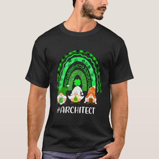 キュートラッキーレインボーアーキテクト格言ヒョウ幸せS Tシャツ (正面)