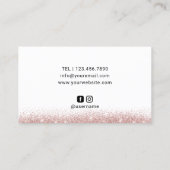 キュートラッシュ化粧アーティストバラ金ゴールドグリッターサロン 名刺 (裏面)