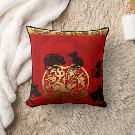 キュートラッ中国のト新年〔占星術の〕十二宮図誕生日SqP クッション (ブランケット)