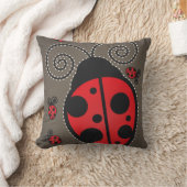 キュートラディバグアメリカンモホ装飾用クッション クッション (ブランケット)