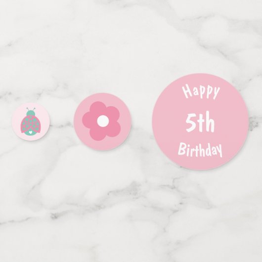 キュートラディバグガール誕生日 コンフェッティ (裏面)