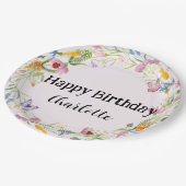 キュートラディバグバタフライデイジーフローラパター素朴ン ペーパープレート (アングル)