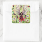 キュートラディバグフェアリーファンタジーアートイラストレーション スクエアシール (バッグ)