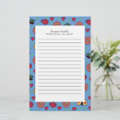 キュートラディバグ花ハート蝶 便箋 (スタンド正面)