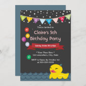 キュートラバーダックスターリーナイト誕生日招待状 招待状 (正面/裏面)