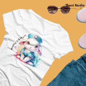 キュートラビットナースホッピイースター&名前をカスタムする Tシャツ