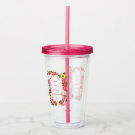 キュートラビットバニーフローラリース引用文 アクリルタンブラー