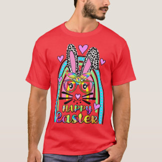 キュートラビットバニー顔レオパードグラスヘッドバンドEa Tシャツ