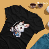 キュートラビットバリスタホッピーイースター&名前をカスタムするBL Tシャツ