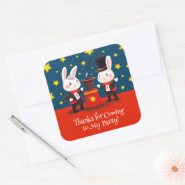 キュートラビットマジシャンオンステージマジカル誕生日 スクエアシール