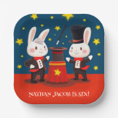 キュートラビットマジシャンオンステージマジカル誕生日 ペーパープレート (正面)