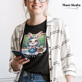 キュートラビット先生ホッピイースター&名前をカスタムする Tシャツ