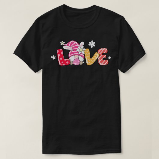 キュートラブエッグバニーイースター格言 Tシャツ (デザイン正面)