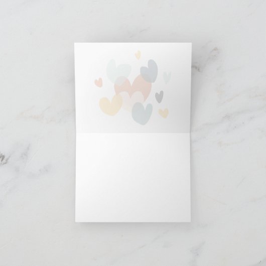 キュートラブハートスケッチハートアートラブアートデザイン サンキューカード (内部)