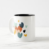 キュートラブハートスケッチハートアートラブアートデザイン ツートーンマグカップ (正面左)
