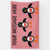 キュートラブハートペンギンカスタムバナー 横断幕 (縦)